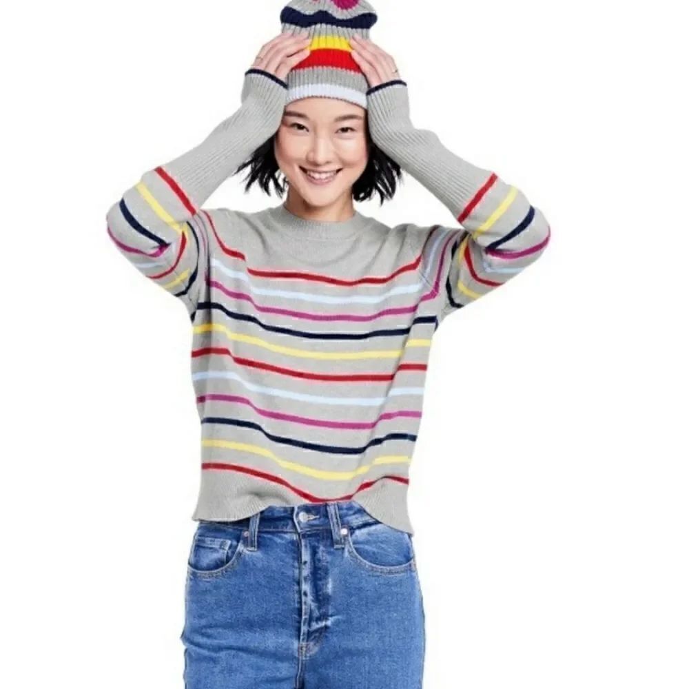 NWOT Striped Crewneck Sweater - LaLigne × Target Gray/Red/Blue size XL